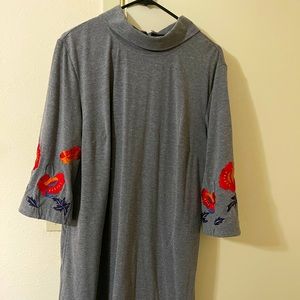 eShakti Grey Floral Dress